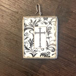 Two Sided Silver Cross Pendant